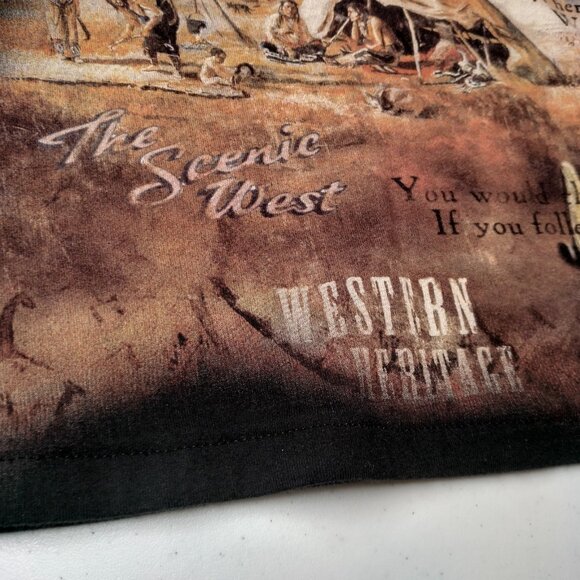 Vintage Y2K Arizona Shirt Medium Grand Canyon Native American Teepee Bling - Picture 7 of 15